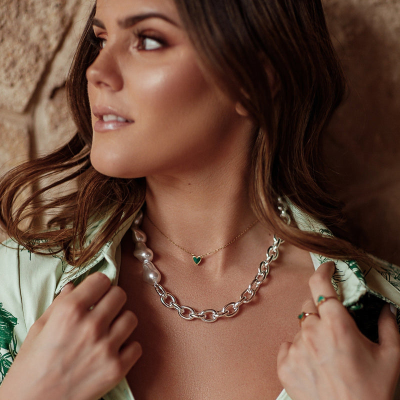 'SERENA' Chain & Pearls Necklace