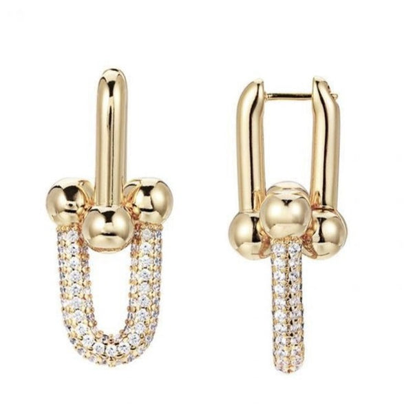 Chunky Link Earring Pave