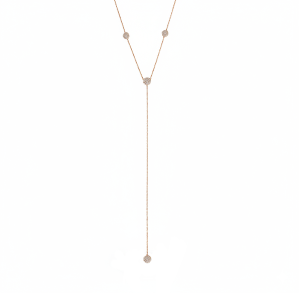 Circle Pave Tie Lariat