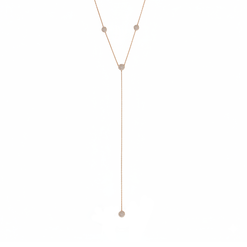 Circle Pave Tie Lariat