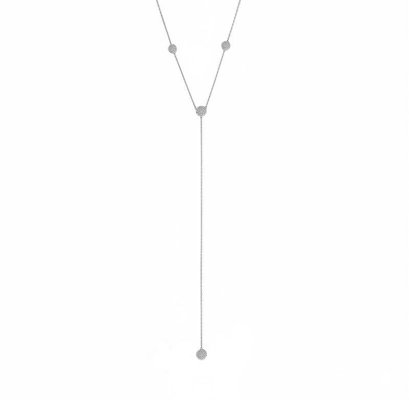 Circle Pave Tie Lariat