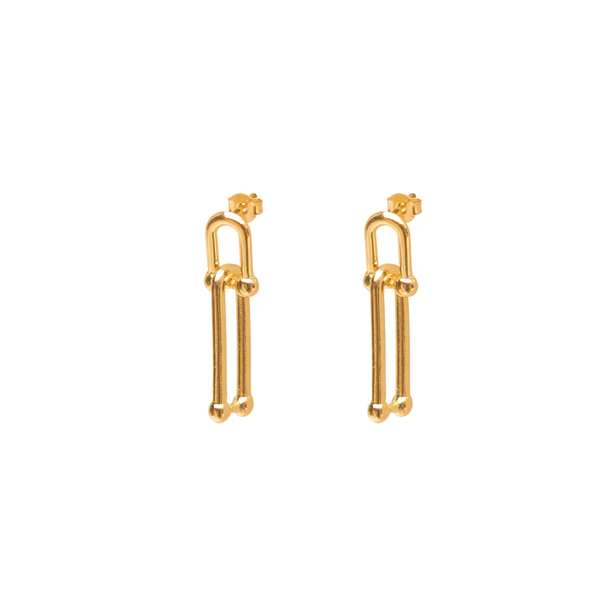 Double Link Enlongated Earring