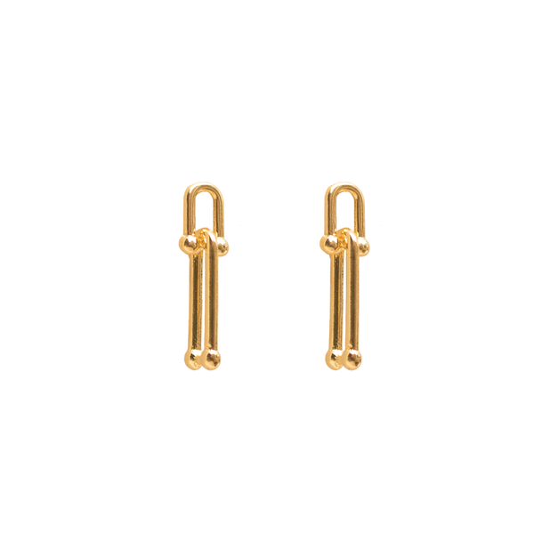 Double Link Enlongated Earring