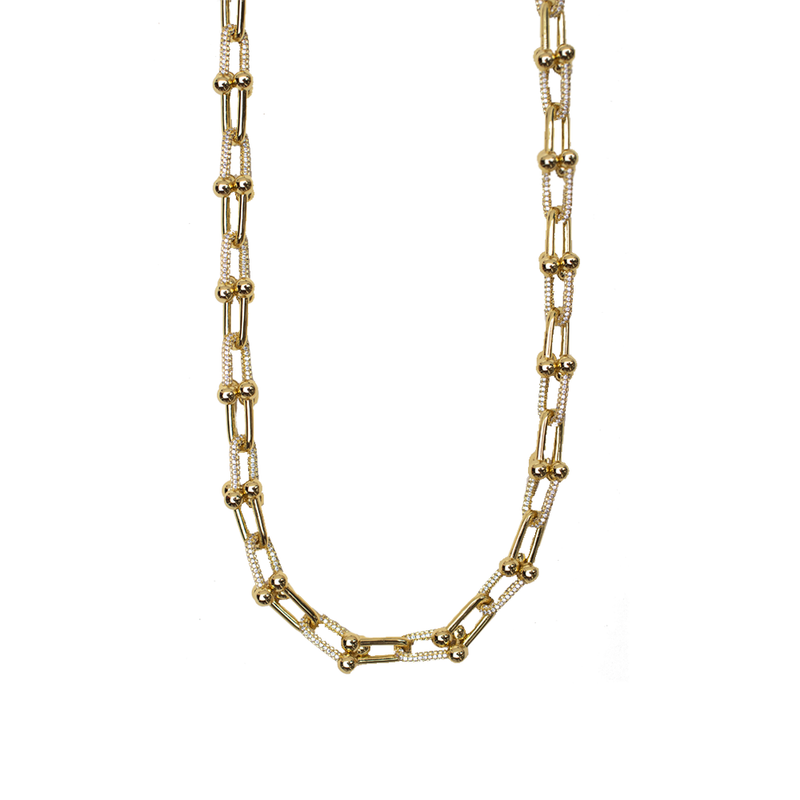 Link Chain Necklace Pave