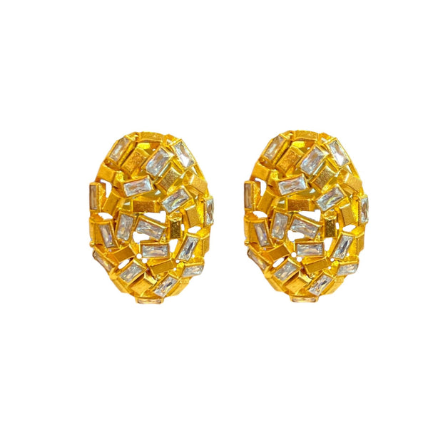 Clear Sprinkles Oval Stud