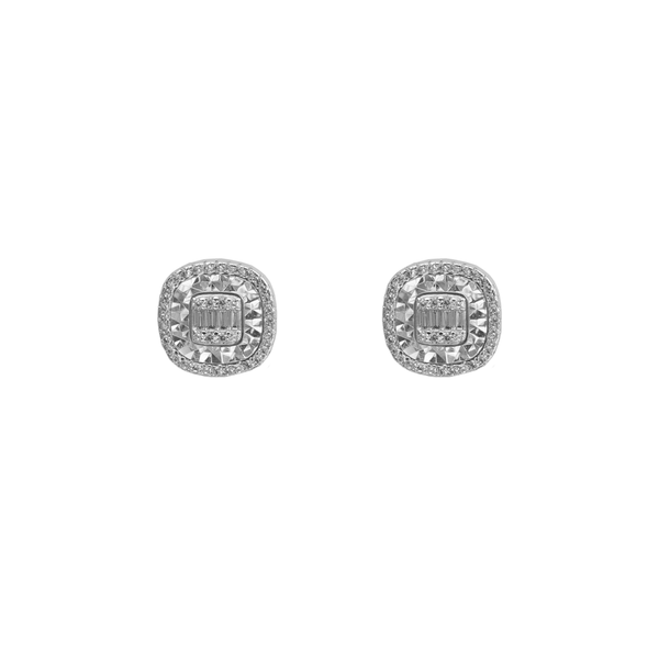 Rounded Cubed Baguette Stud