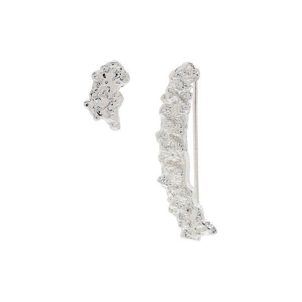 'GEA' Crawler Earrings -Silver-