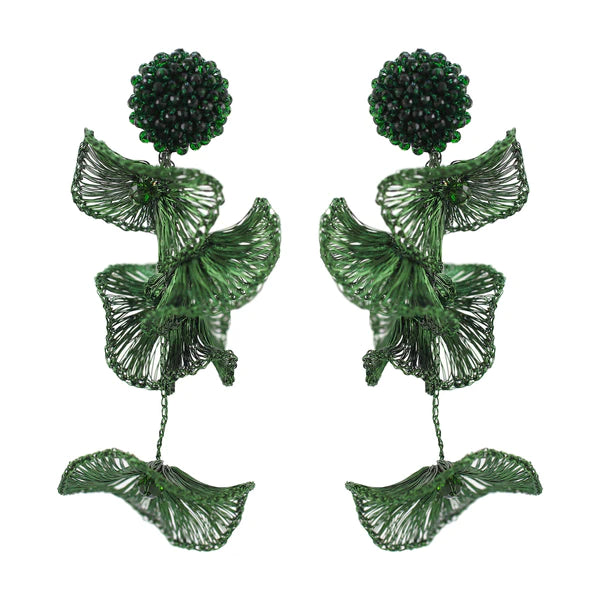 Green Orchid Earrings