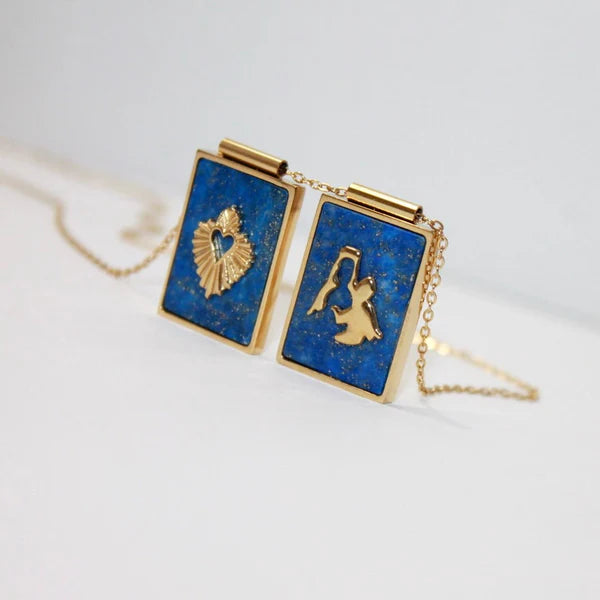 'ESCAPULARIO' Virgin & Sacred Heart - Lapis Lazuli -