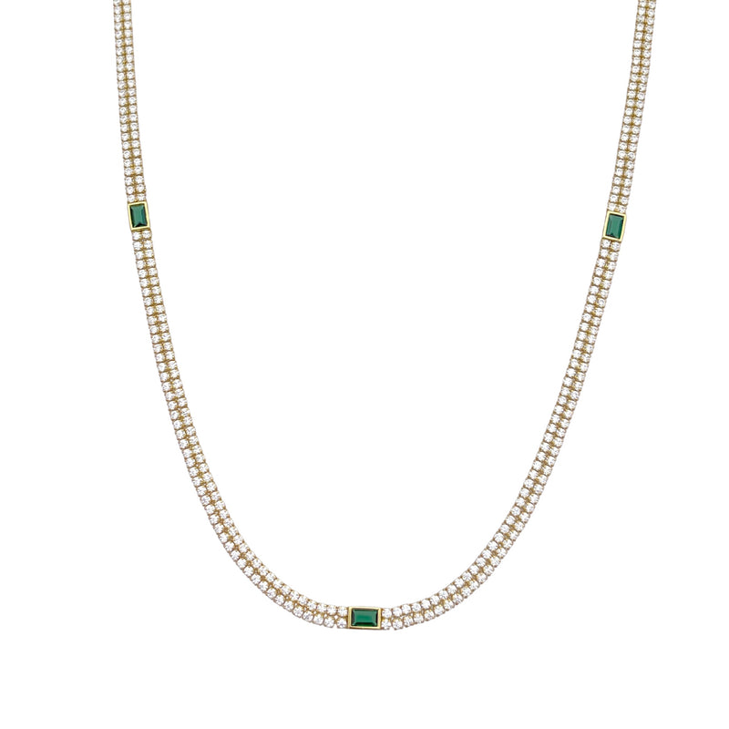 Double Tennis Evergreen Necklace