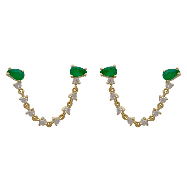 Chained Evergreen Double Earring