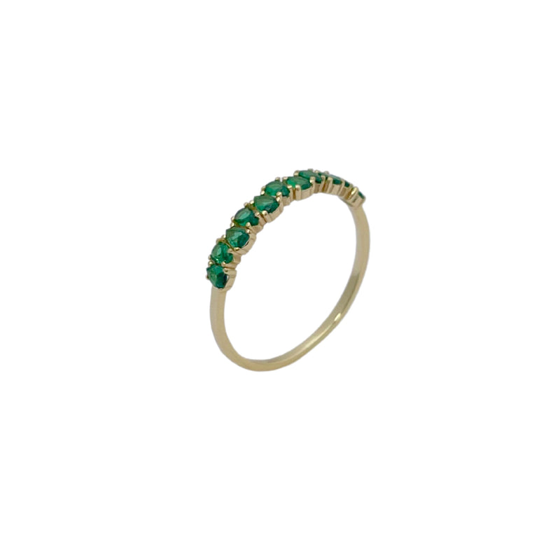 Up And Down Evergreen Baguette Ring