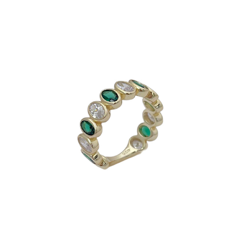 Emerald Oval Bezel Ring