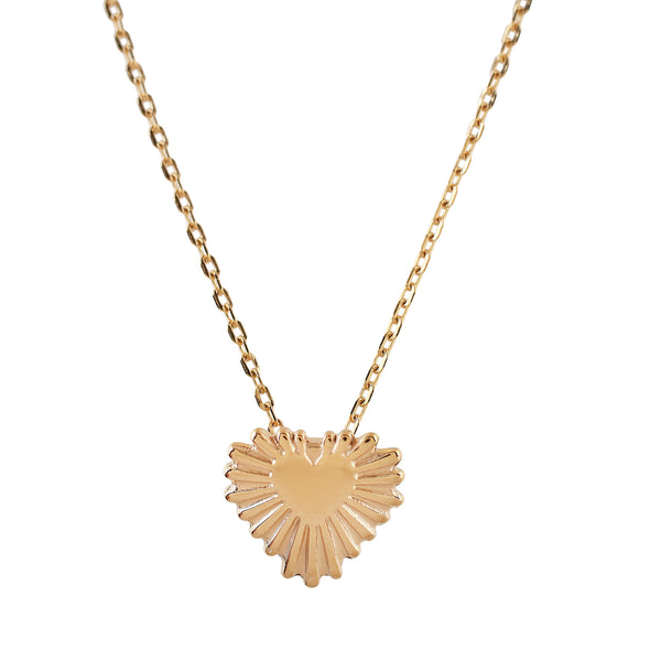 'BE CURIOUS' Mini Heart Necklace -Gold-