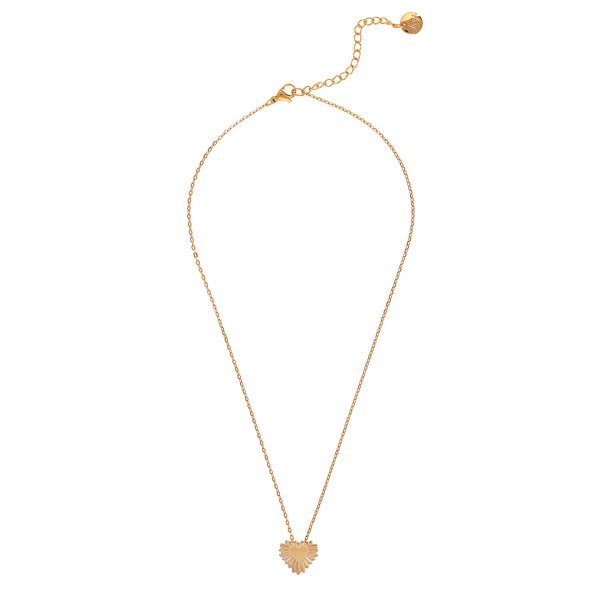 'BE CURIOUS' Mini Heart Necklace -Gold-