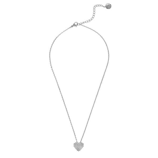 'BE CURIOUS' Mini Heart Necklace -Silver-