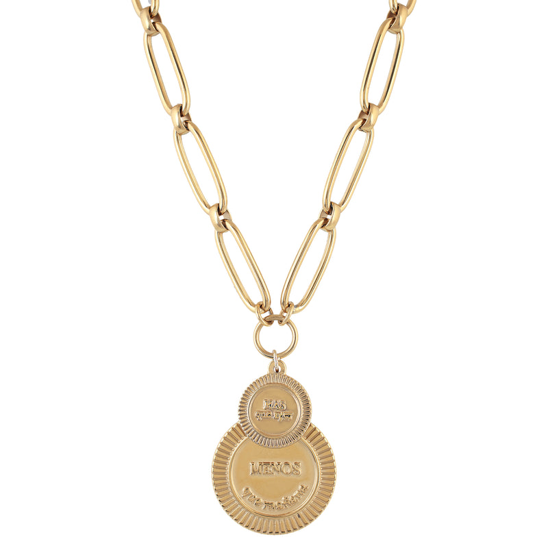 'DON'T EVER STOP' Double Medal Necklace