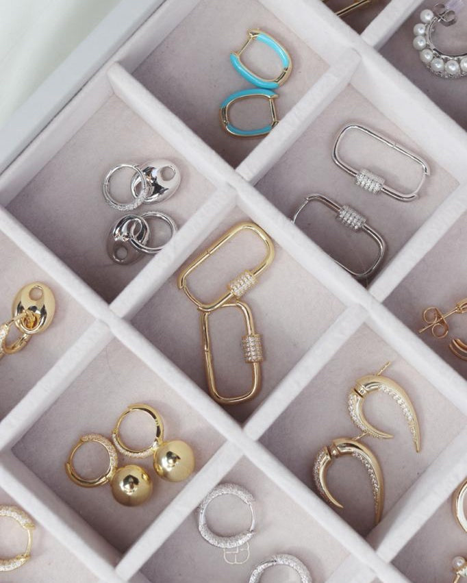 Pave Toggle Huggie Earring