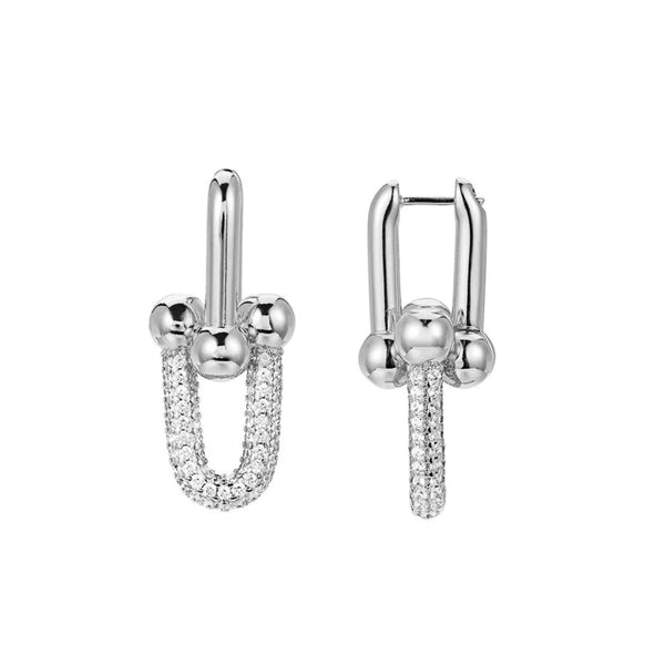 Chunky Link Earring Pave