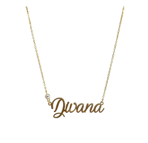 Personalized Name Necklace with Crystal