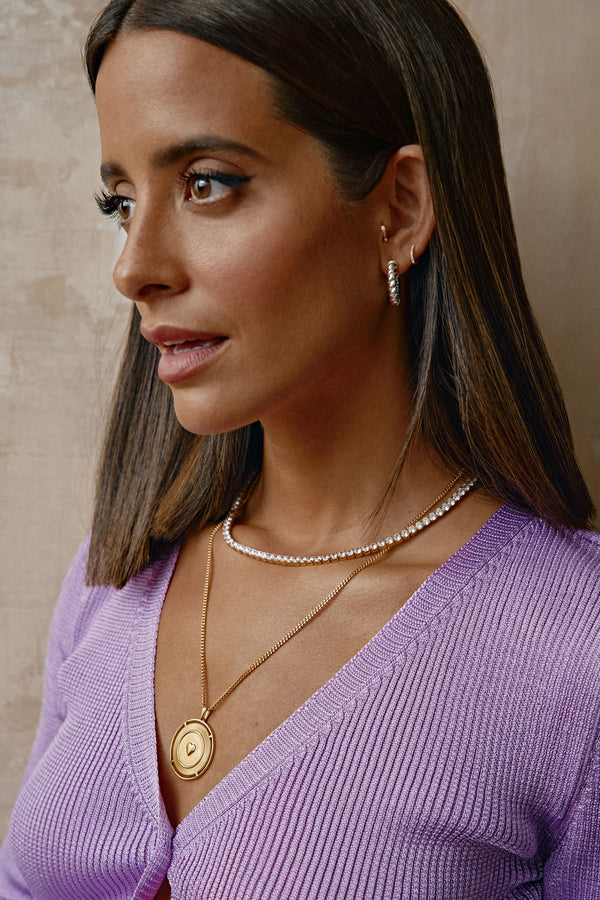 'BE BRAVE' Tennis Necklace Gold