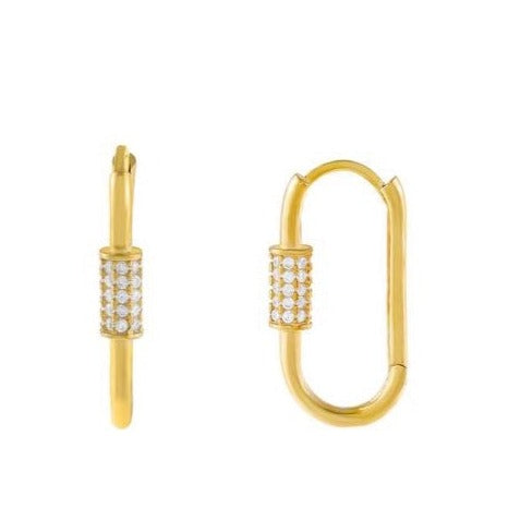 Pave Toggle Huggie Earring
