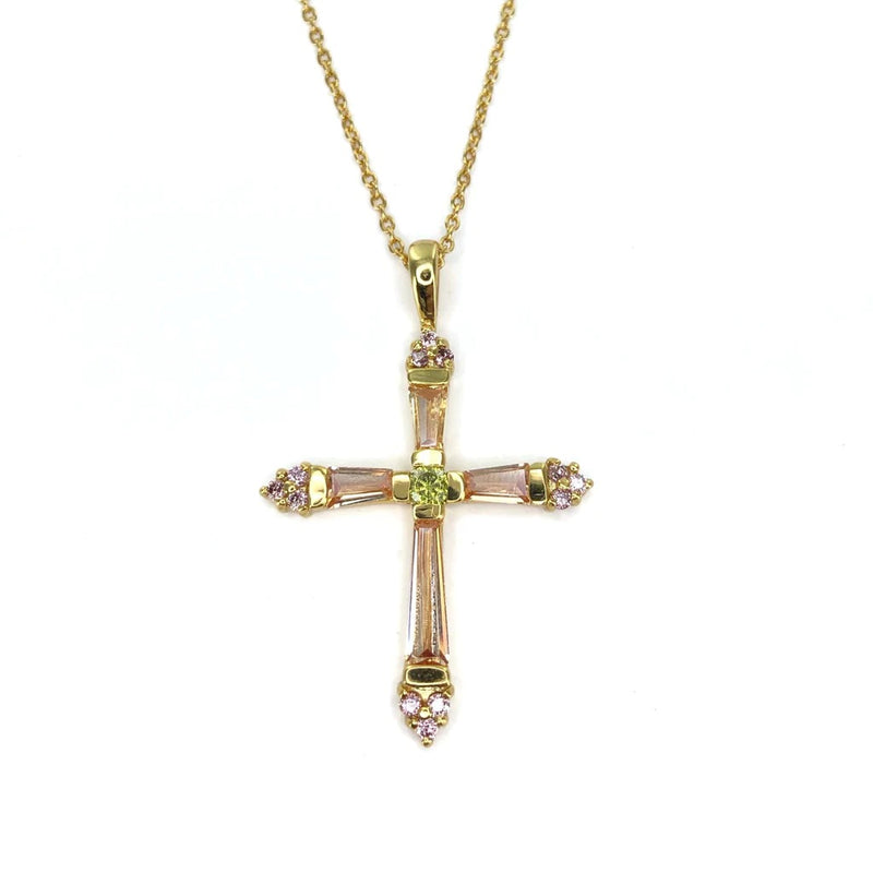 'ISELA' Ambar Cross Necklace