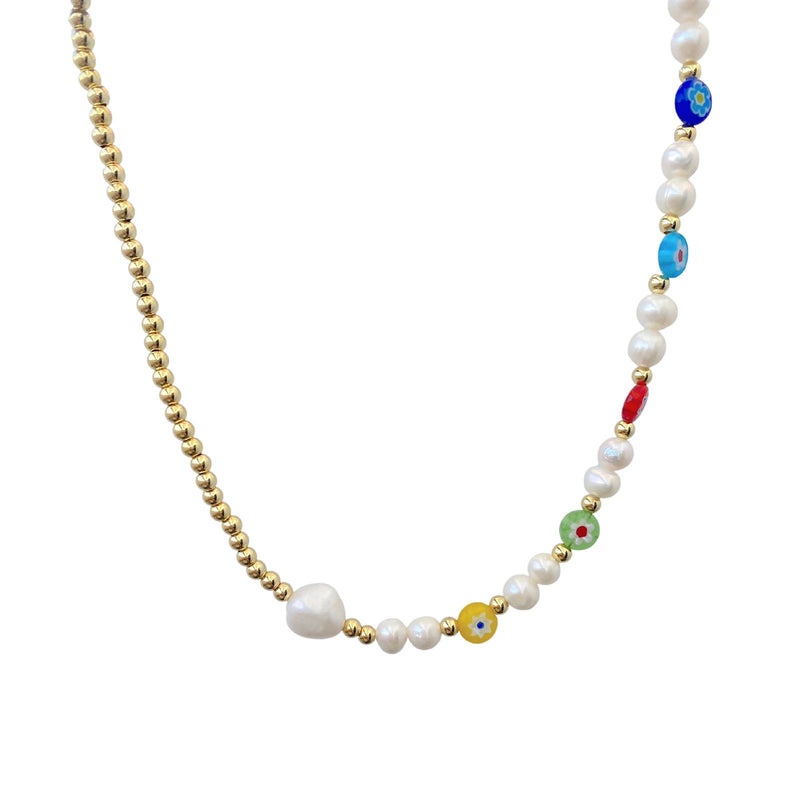 Millefiori and Pearl Necklaces